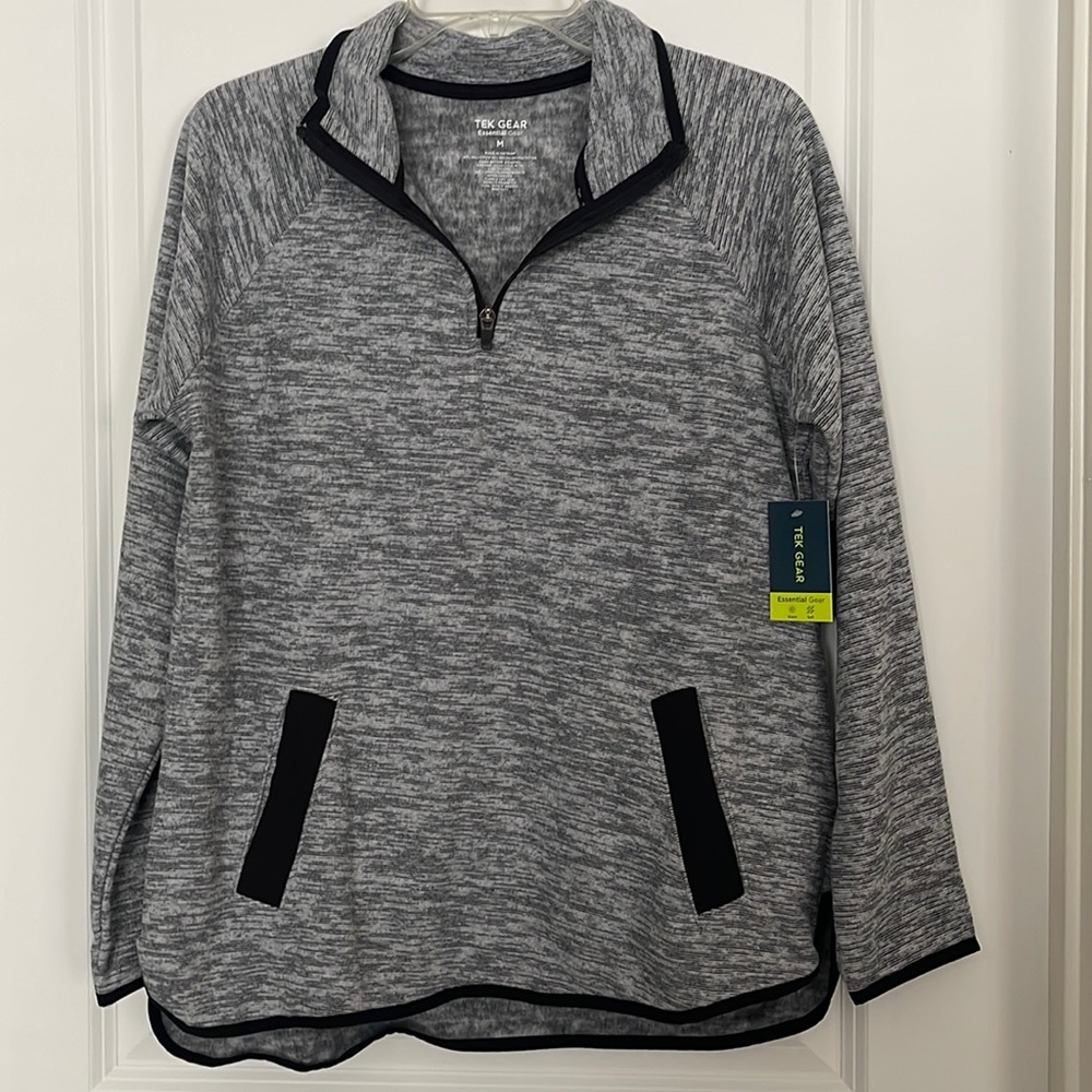 Tek Gear Heathered Grey Half Zip Sweater NWT